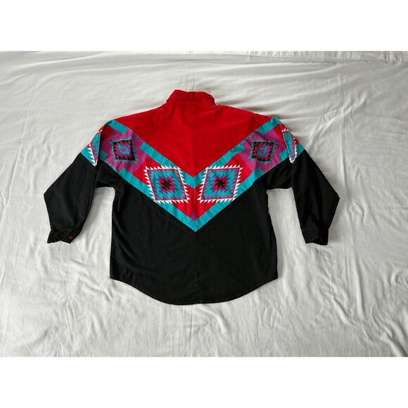 Southwest Canyon Western/Aztec Style Long Sleeve Pullover Shirt, Size L, Cotton - Picture 4 of 10